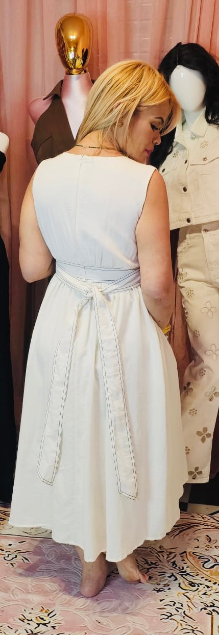 Ivory Elegance Midi Dress