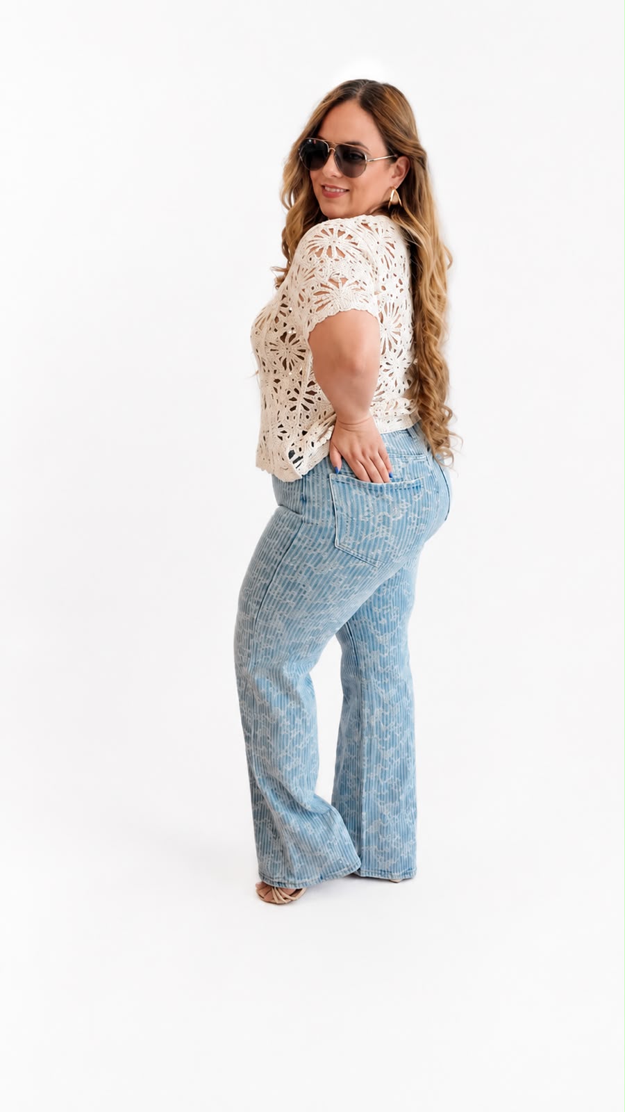 Blue Blossom Wide Leg Jeans