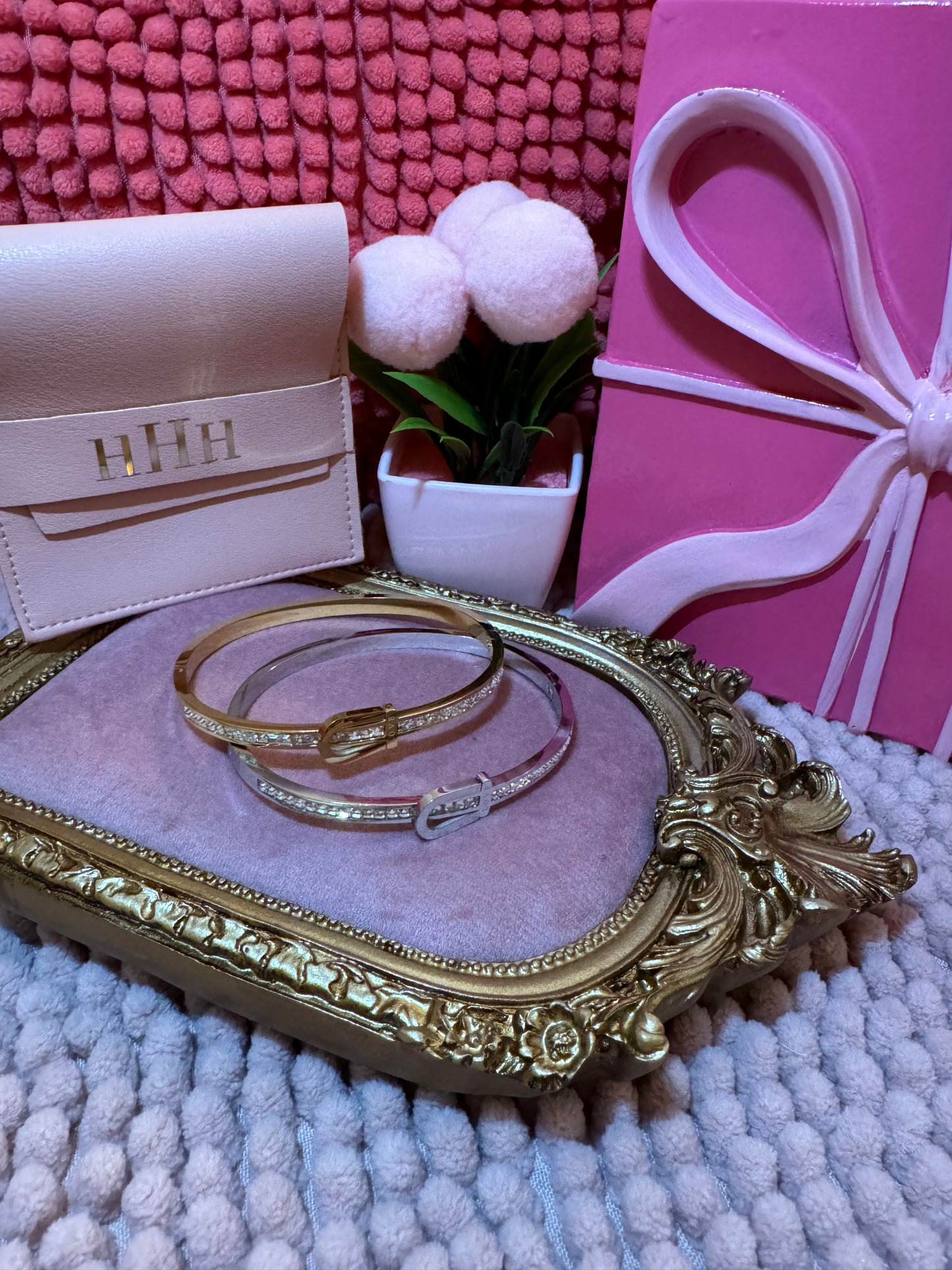 Bracelete Estilo Cinturón con Zirconia