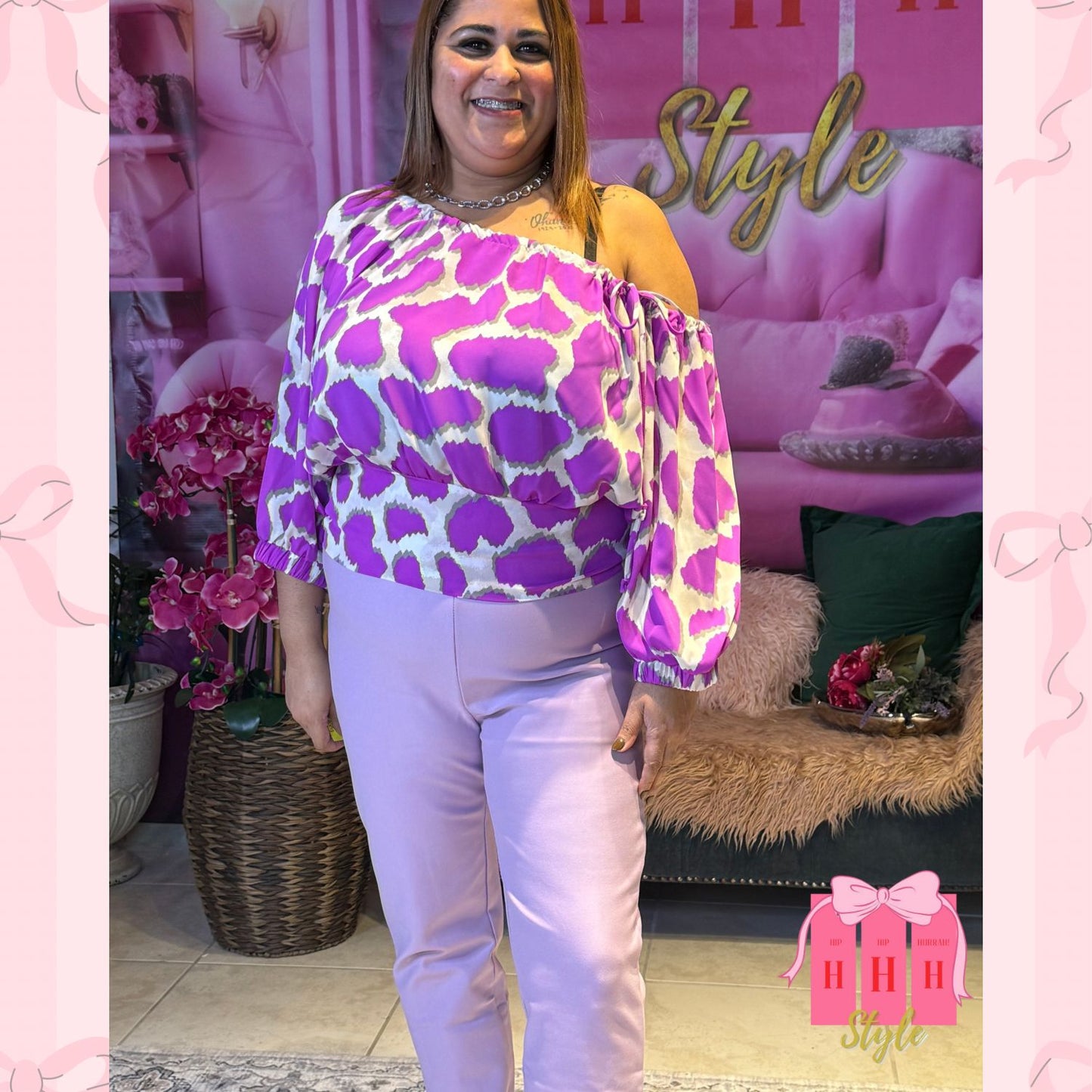 Magenta Ruge Top