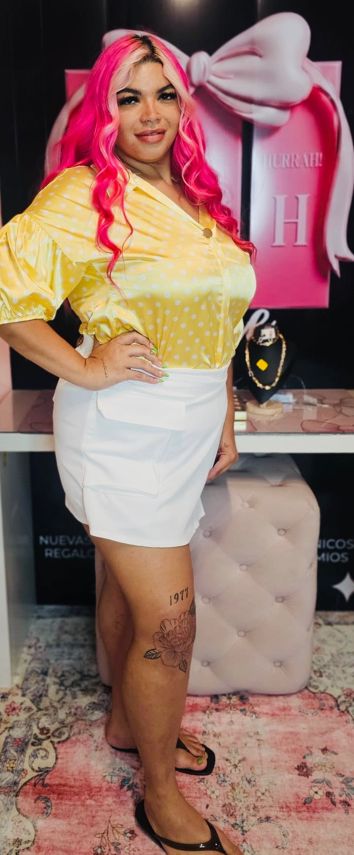 Sweet Polka Satin Blouse
