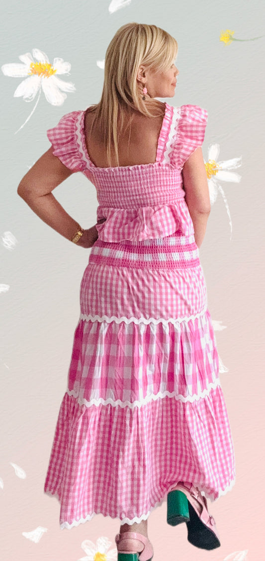 🎀 Pink Gingham Romance Set
