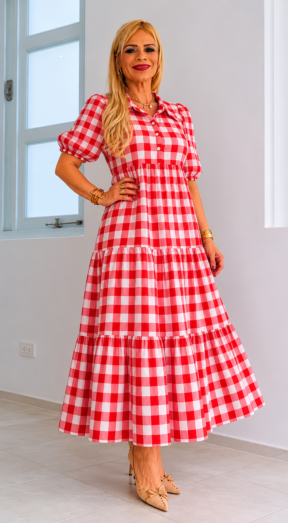 Ruby Check Maxi Dress