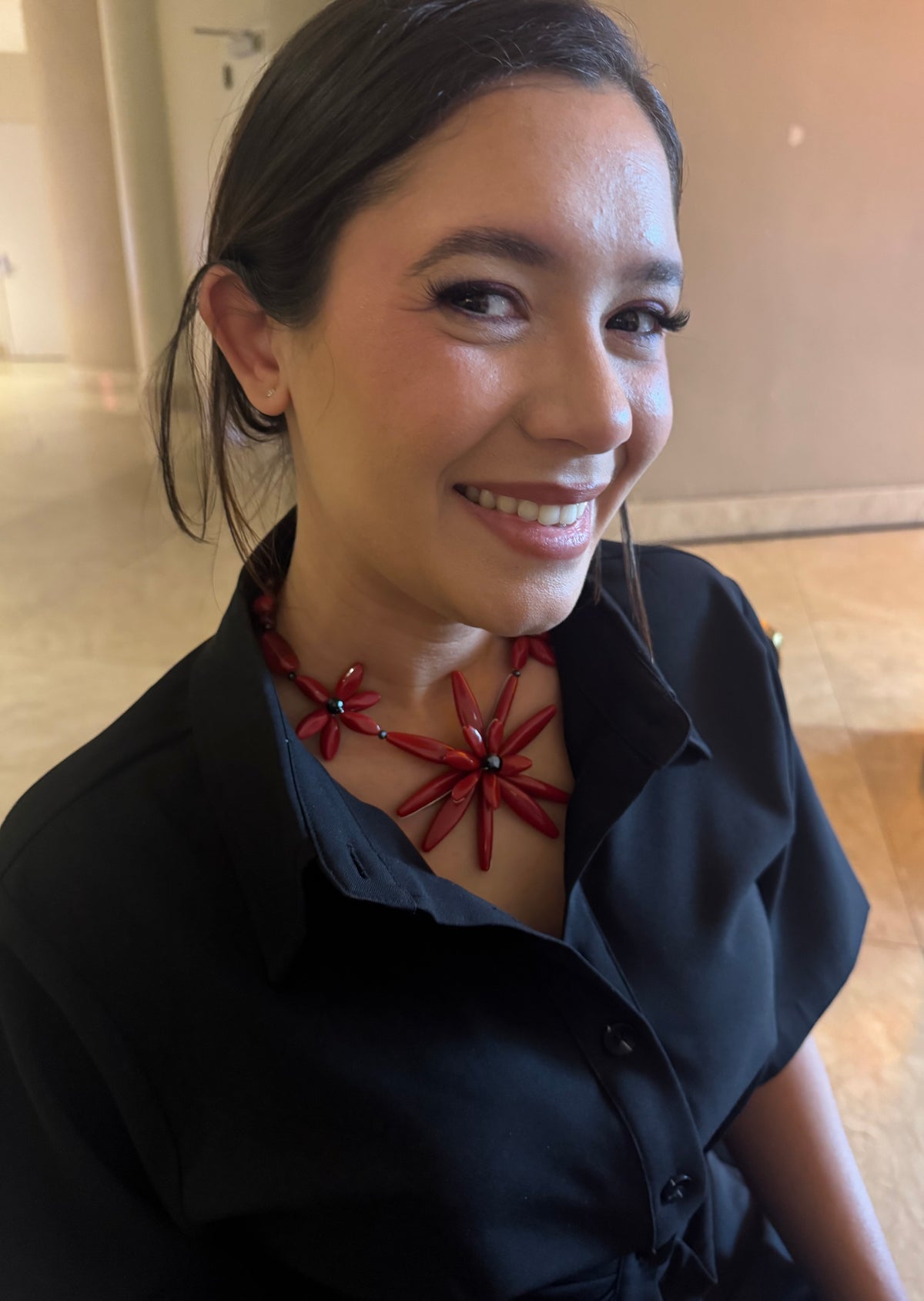 Scarlet Bloom Statement Necklace Set🌺