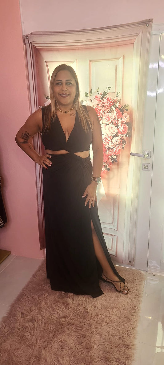 Black Cut-Out Evening Dress