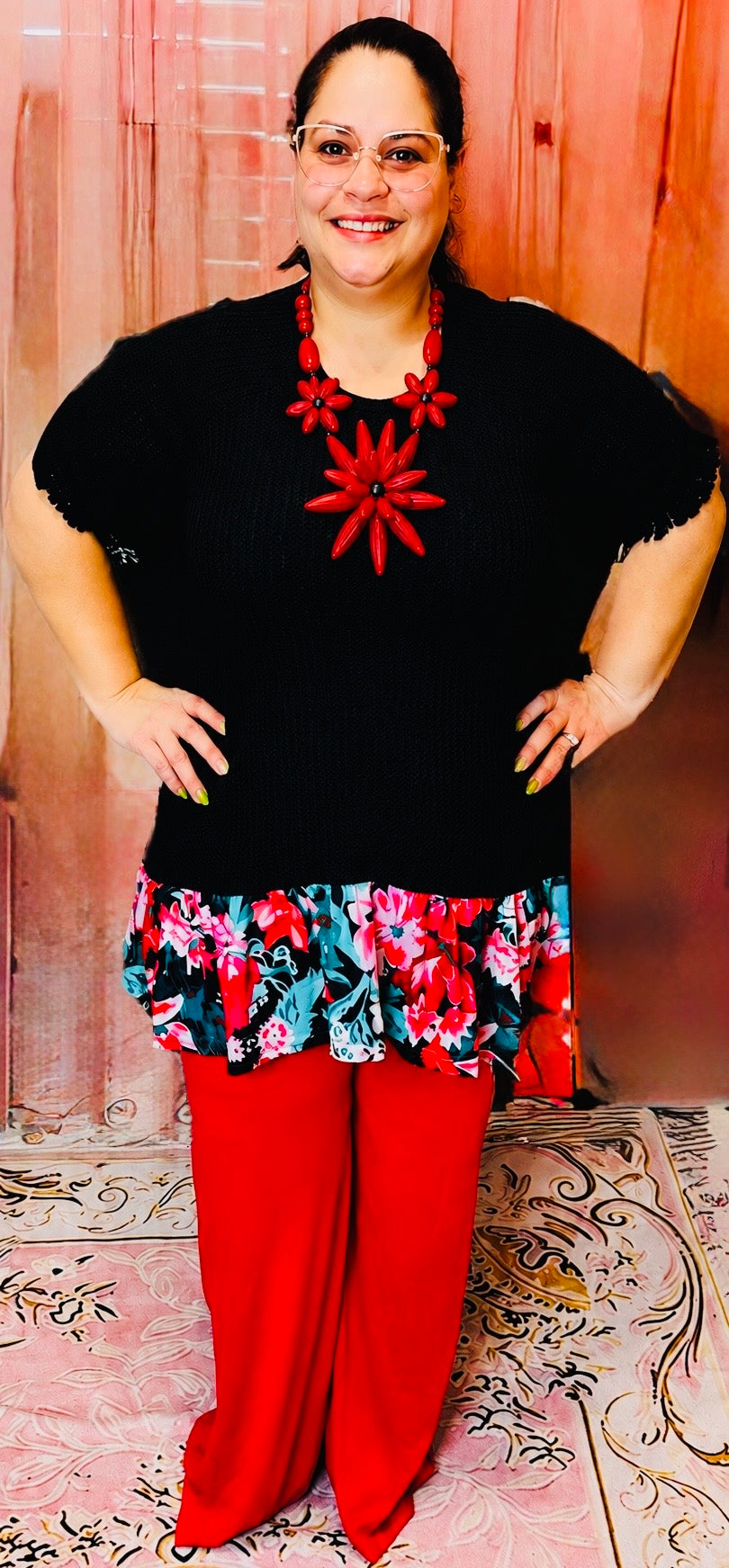 Scarlet Bloom Statement Necklace Set🌺