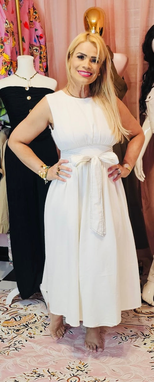 Ivory Elegance Midi Dress