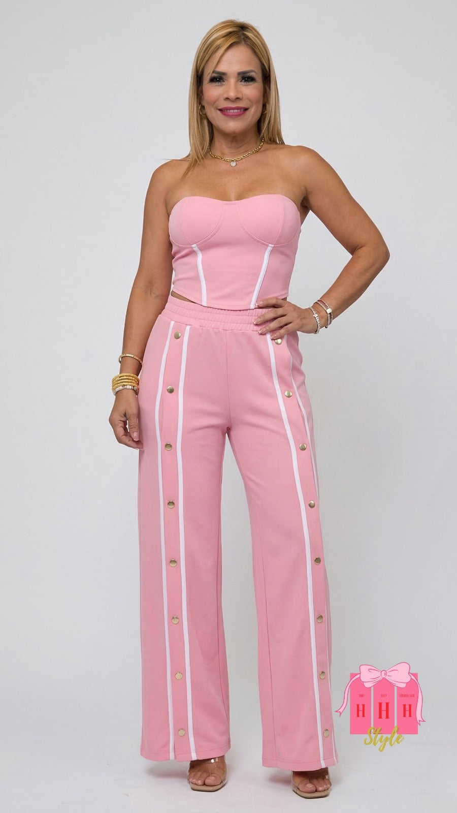 Strapless Conjunto de dos piezas.  Cómodo y juvenil