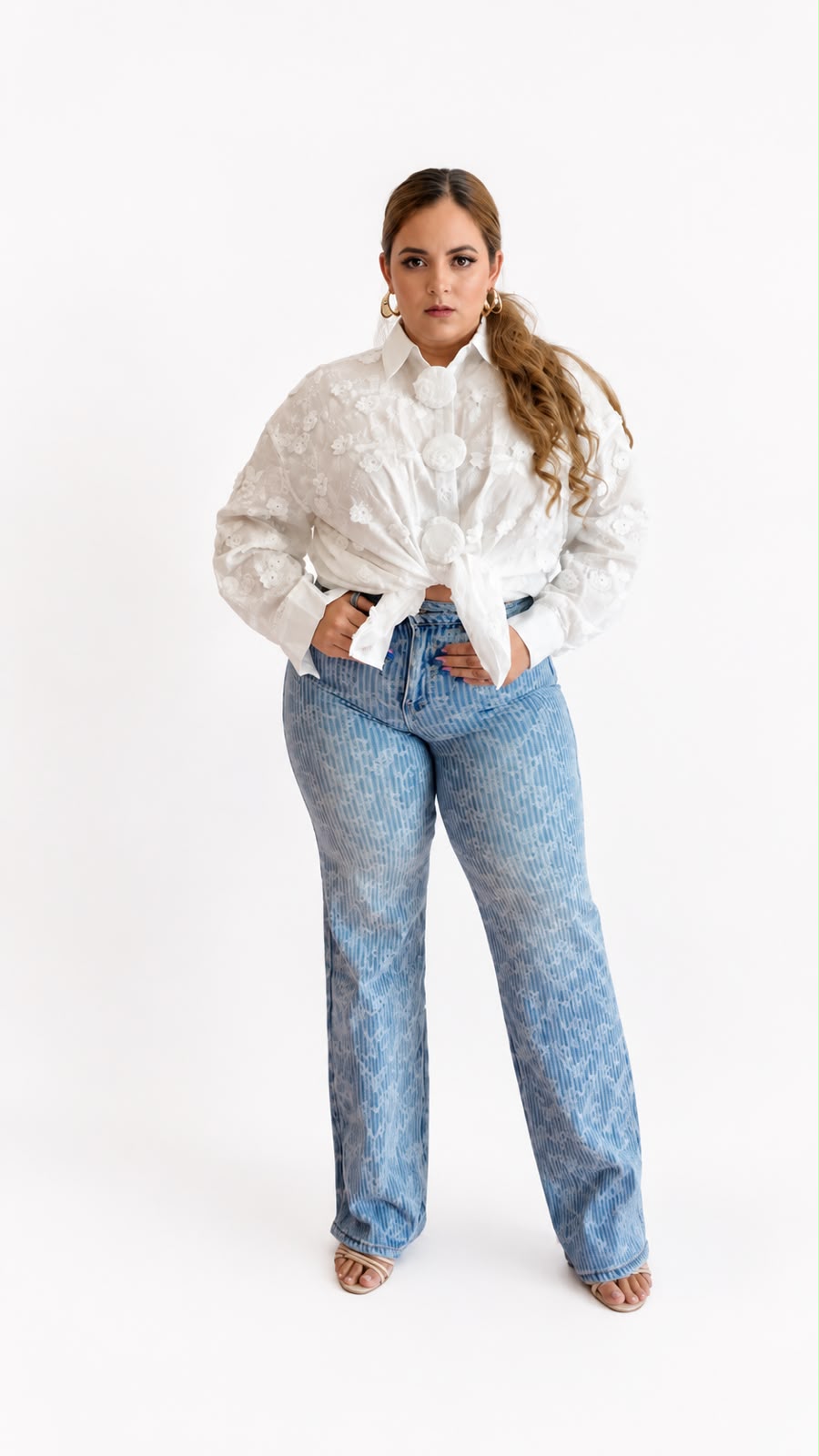 Blue Blossom Wide Leg Jeans