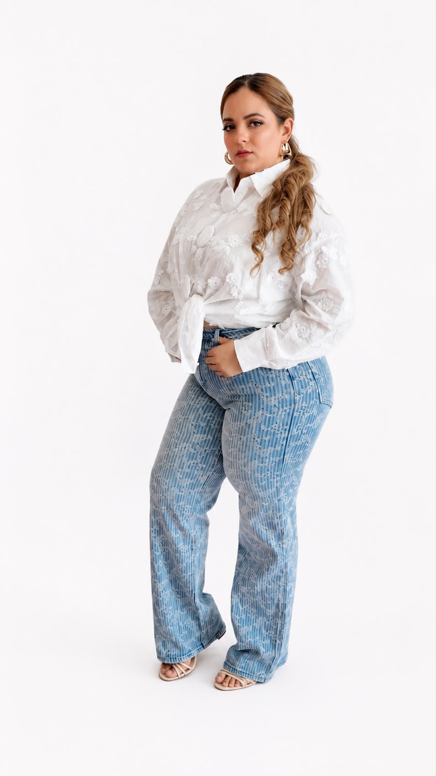 Blue Blossom Wide Leg Jeans