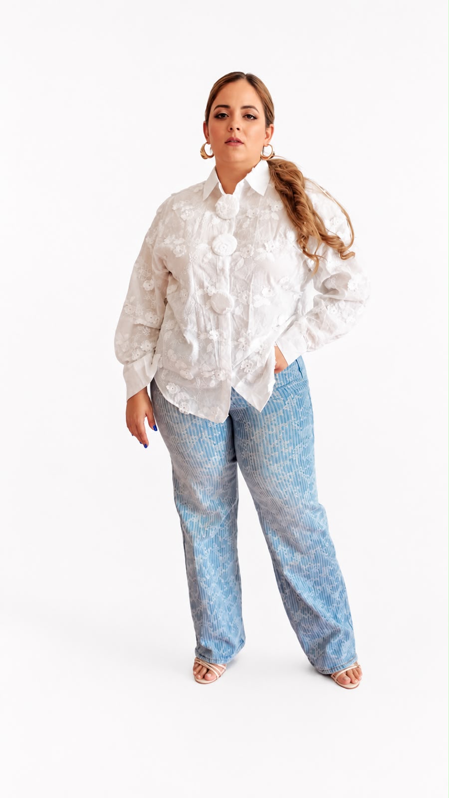 Blue Blossom Wide Leg Jeans