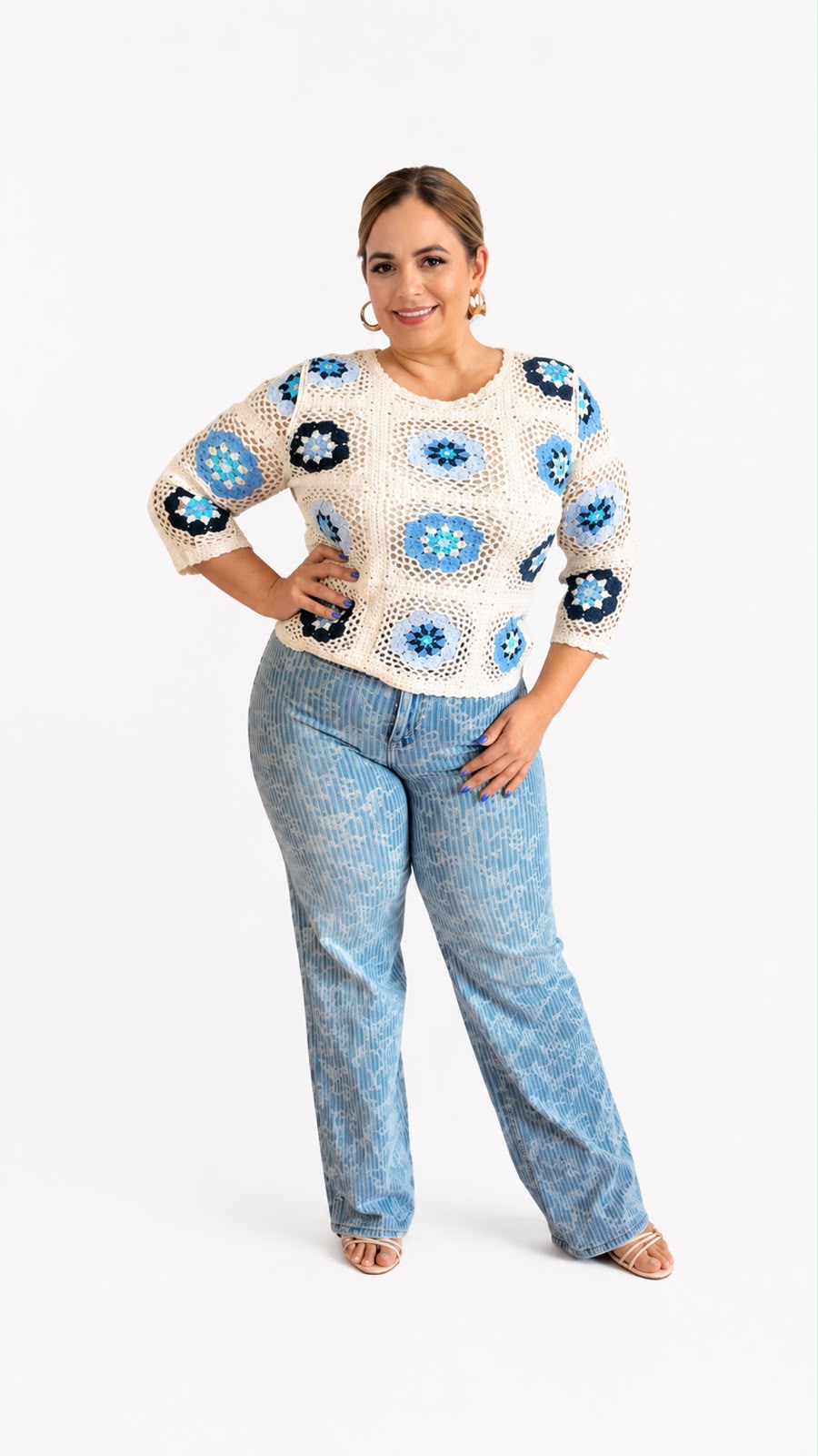 Blue Blossom Wide Leg Jeans