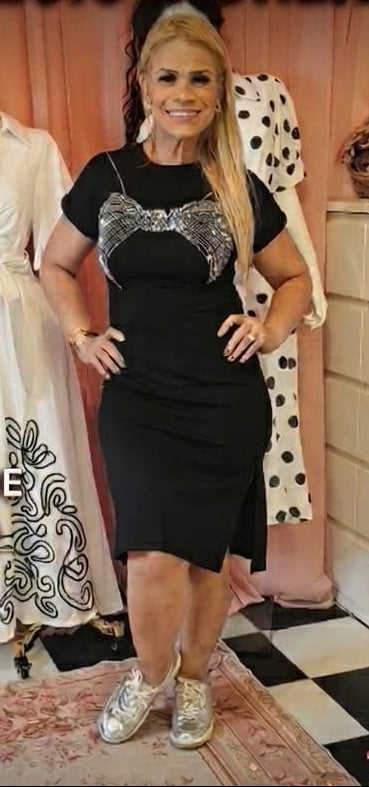 Magic Bow Midi Dress