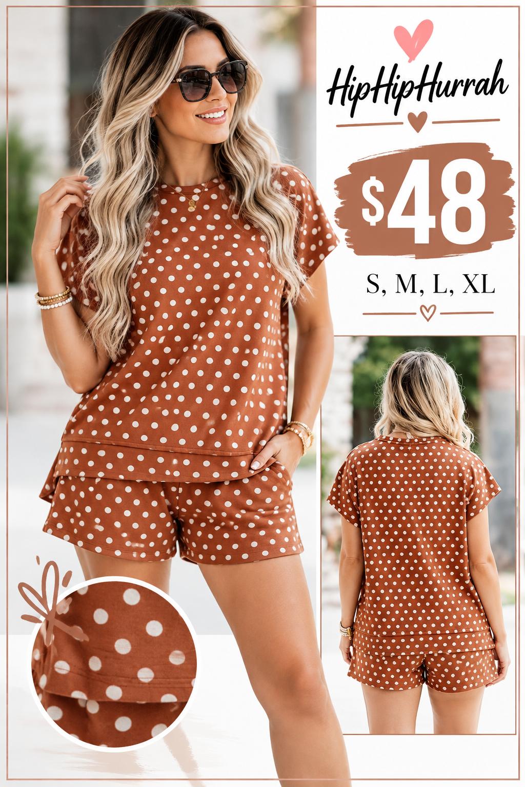 Caramel Dots Short Set