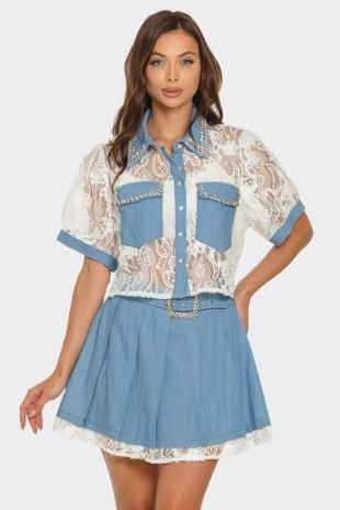 Denim Lace Set